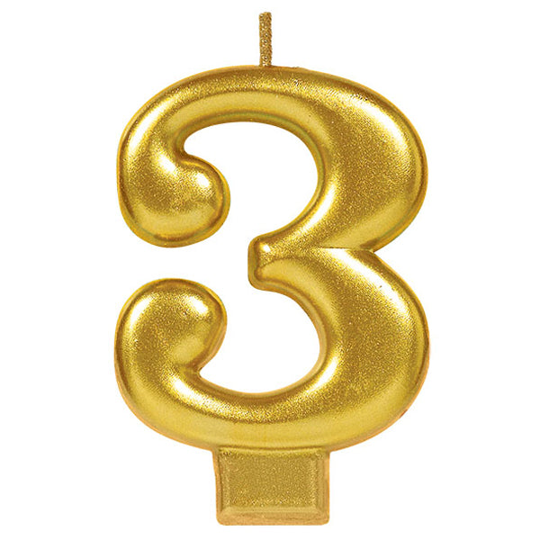 Gold Number Candles