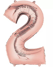 Load image into Gallery viewer, 34&quot; Rose Gold Number Balloons
