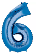 Load image into Gallery viewer, 34&quot; Blue Number Balloons
