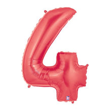 Load image into Gallery viewer, 34&quot; Red Number Balloons moo

