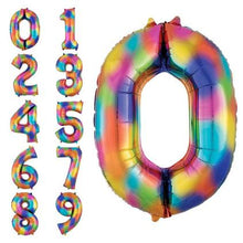 Load image into Gallery viewer, 34&quot; Rainbow Number Balloons
